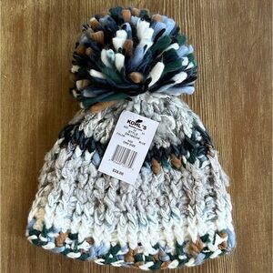 Women's Cozy Chunky Knit Pom Pom Beanie Multicolor